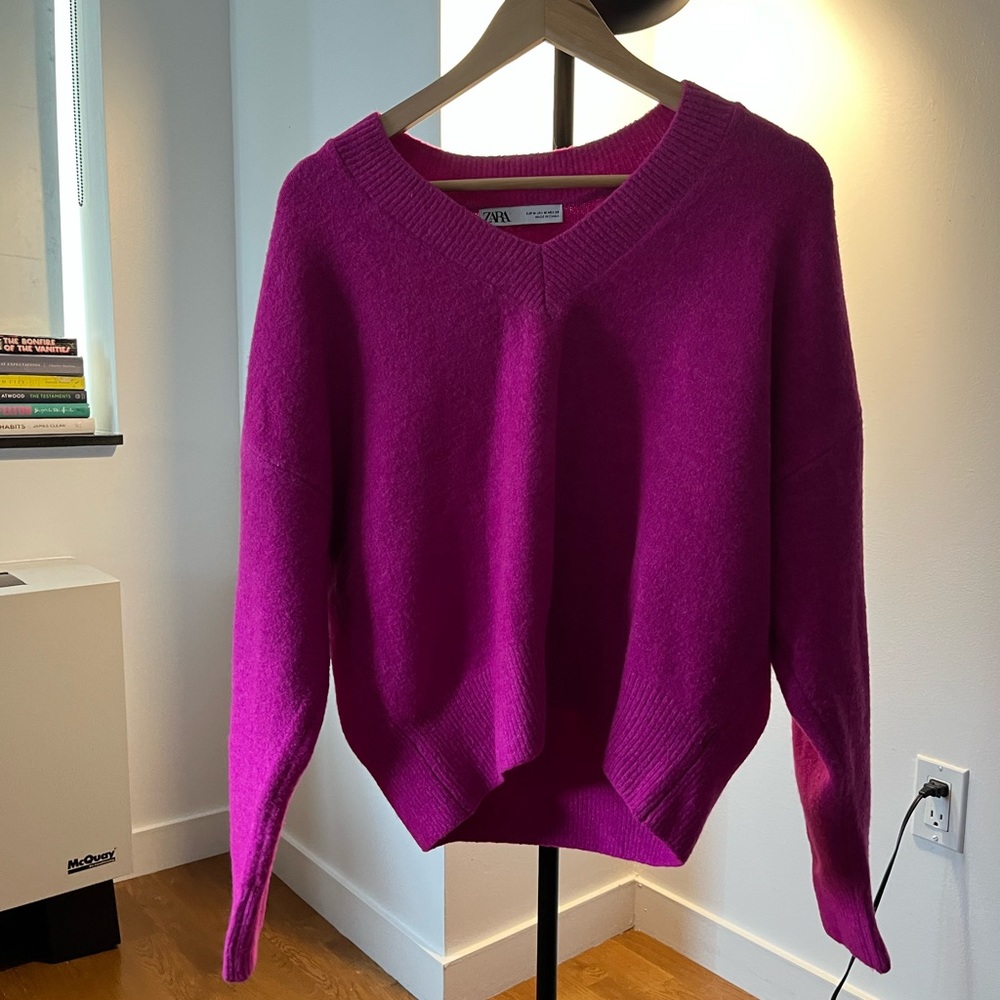 Hot pink Zara sweater